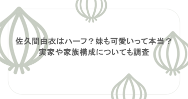 佐久間由衣はハーフ？妹も可愛いって本当？実家や家族構成についても調査