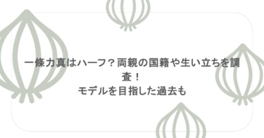 一條力真はハーフ？両親の国籍や生い立ちを調査！モデルを目指した過去も