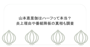 山本恵里伽はハーフって本当？炎上理由や番組降板の真相も調査